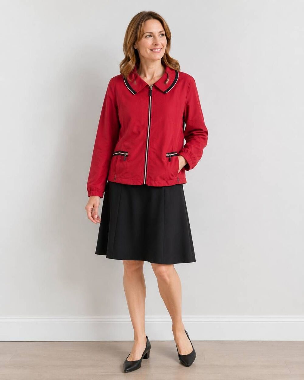 Red Zenergy by Chicos Full Zip Jacket Size Small